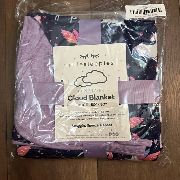 Little Sleepies Large 50x50 Unicorn Cloud Blanket - Picture 2 of 3